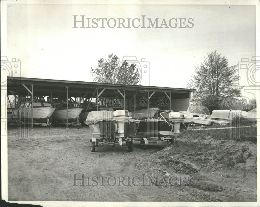 1962 Press Photo Chalet Marine Boat Storage Antioch Ill - Historic Images