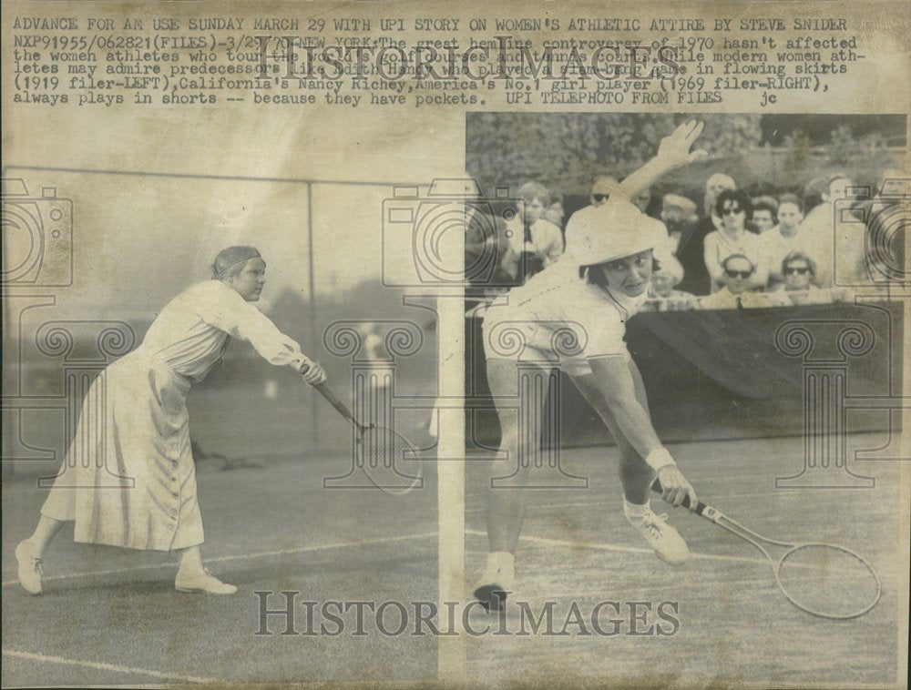 1970 Press Photo Tennis Edith Handy Nancy Richey - Historic Images