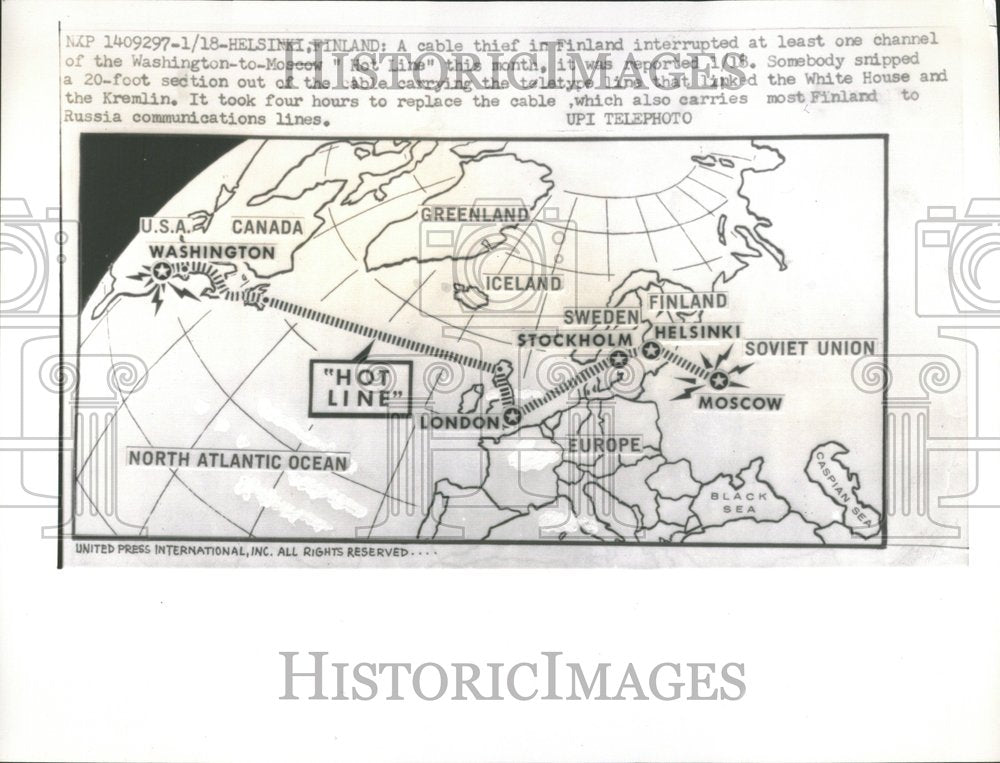 Undated, Washington Moscow Hot Line Map - RRV95879 - Historic Images