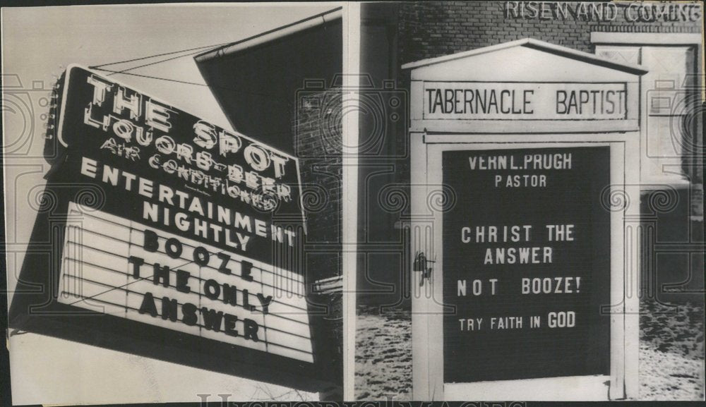 1962 Signs: Is Booze or Christ The Answer-Historic Images