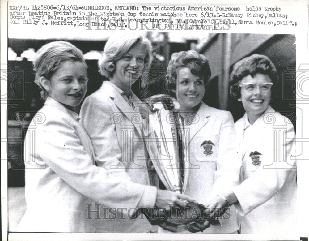 1964 Press Photo U.S. Wightman Cup Tennis Team - RRV96091 - Historic Images