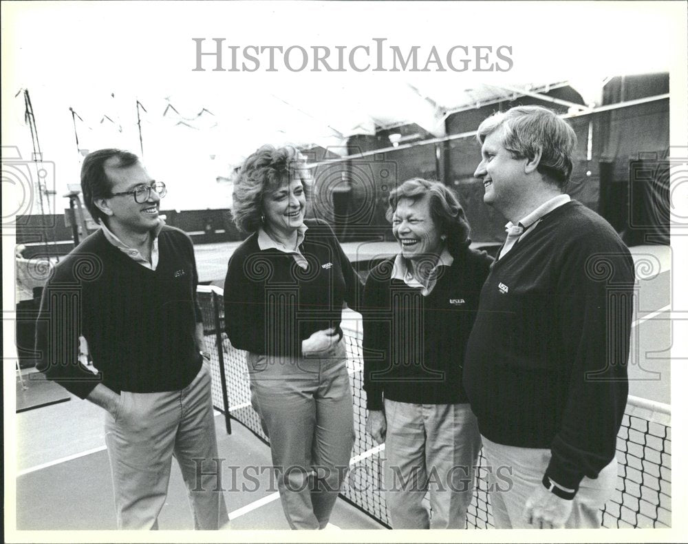 1986 Press Photo The 4 linesmen for tennis: Judges - Historic Images