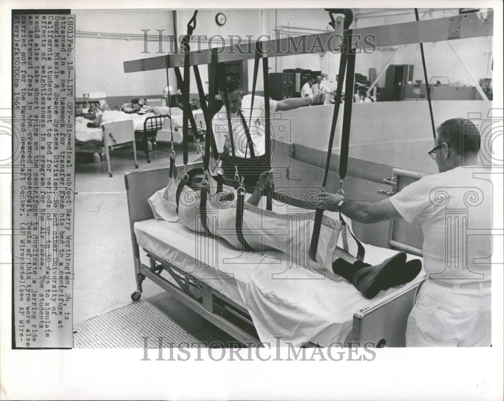 1965 Subject Net Hammock Centrifuge Test - Historic Images