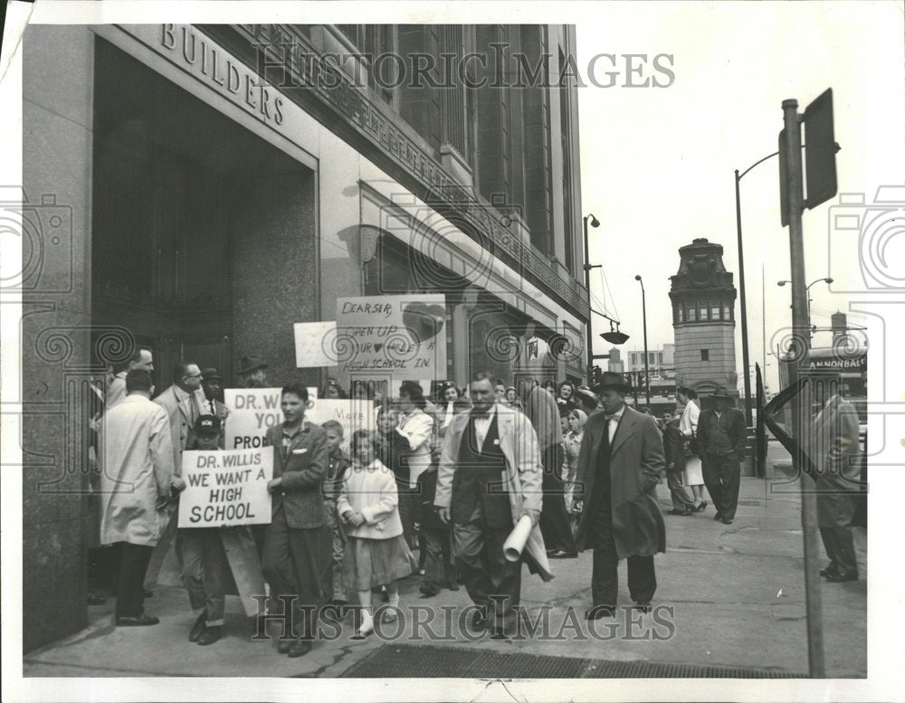 1960 Picketing Education board Dr Benjamin-Historic Images