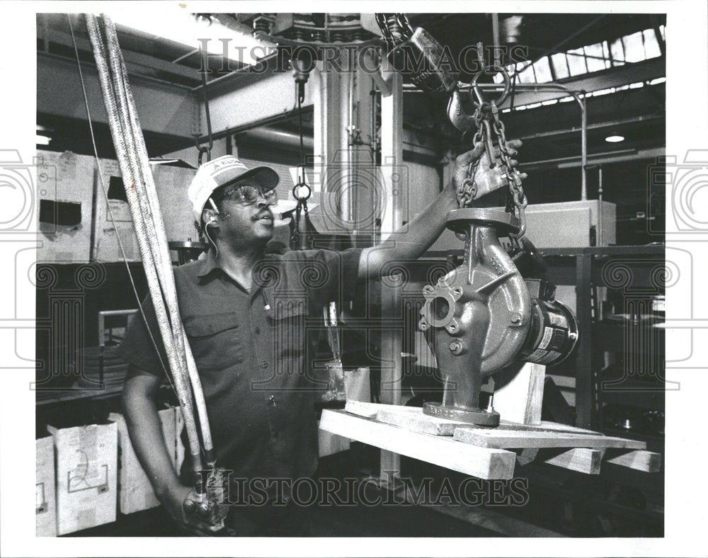 1991, ITT Plant Worker Morton Grove - RRV96857 - Historic Images