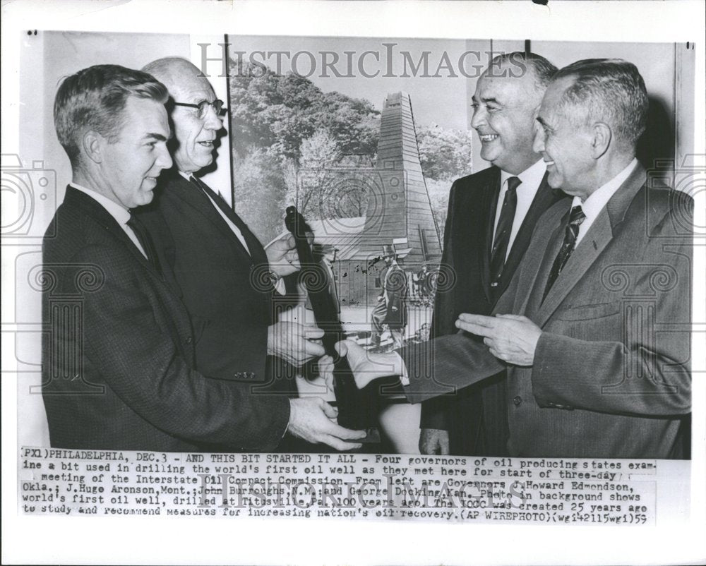 1959, Four Governor Stat Oil Bit World First - RRV96947 - Historic Images