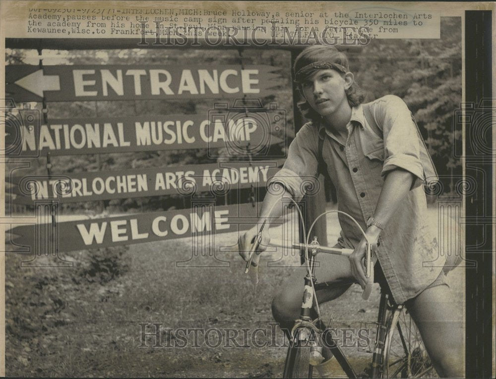 1971 National Music Camp Sign Cyclist-Historic Images