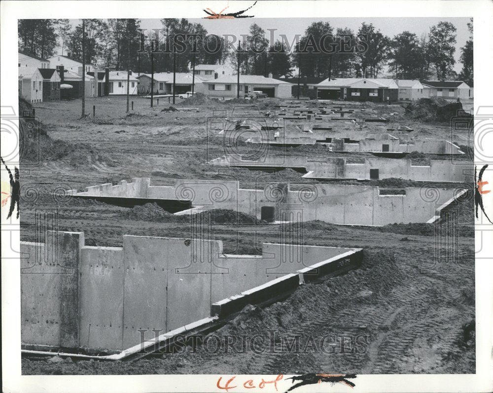 1965 Basements Under Construction-Historic Images