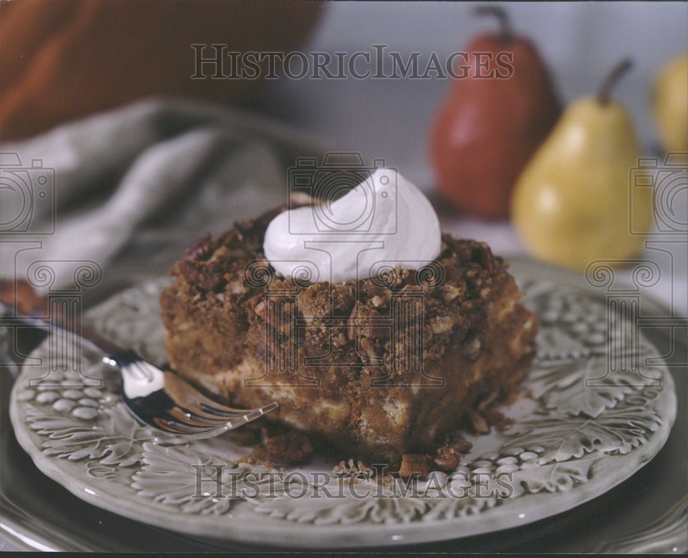 1999 Press Photo Nut Whipped Cream Topped Dessert - RRV98487 - Historic Images