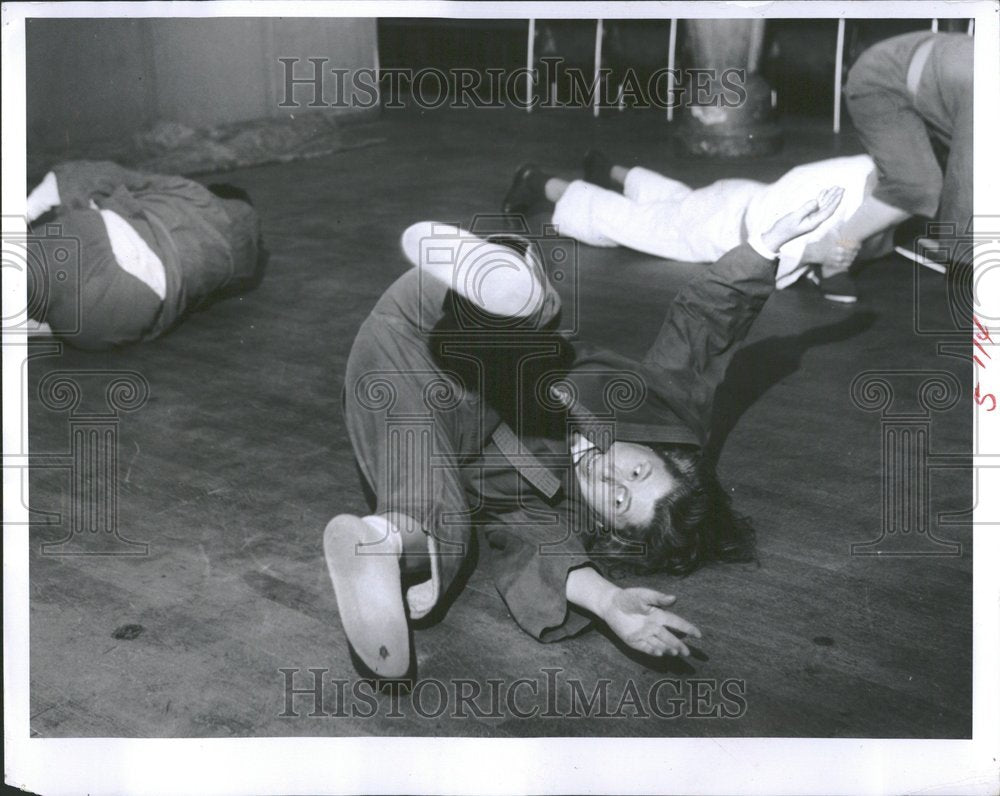 1963 Judo matronly Gaul tumbling student-Historic Images