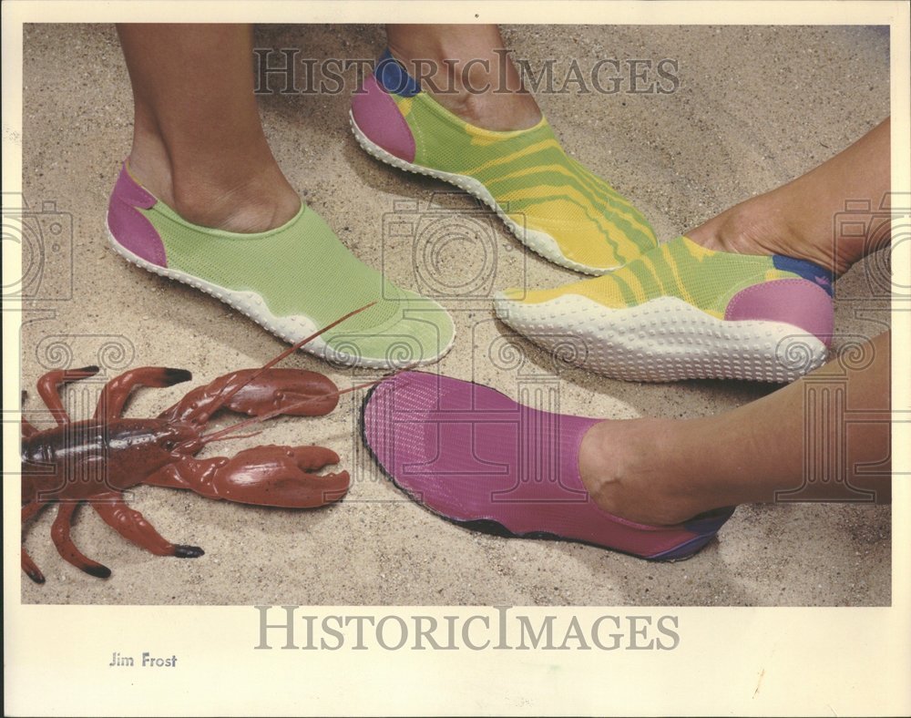 1990, Diving booties shoe beachcomber surfer - RRV99199 - Historic Images