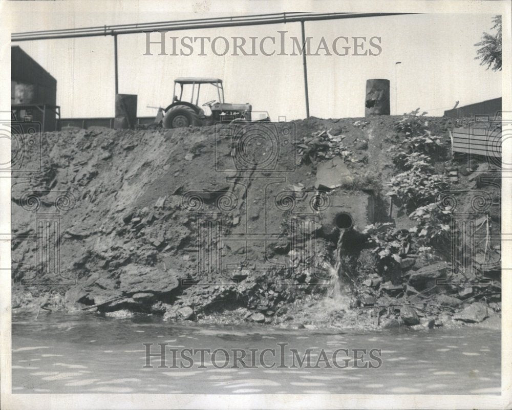 1959 Black Oily Substance Stream Factory-Historic Images