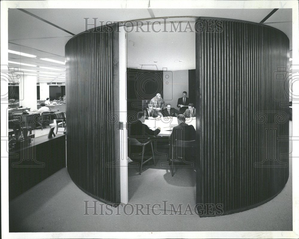 1960, Harris Bank Building Business desks - RRV99849 - Historic Images