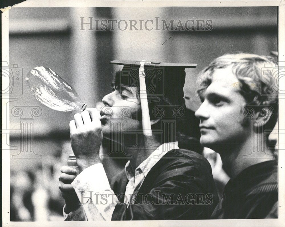 1961, Commencement exercise bubbles student - RRV99941 - Historic Images