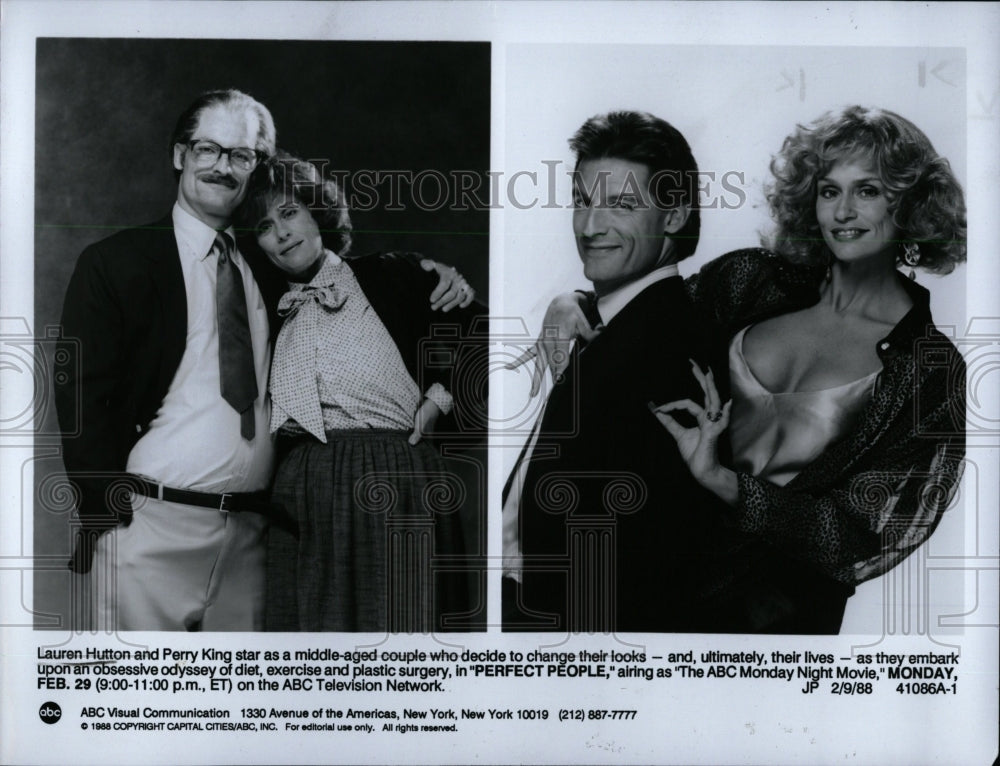 1988 Press Photo Lauren Hutton Perry King Star Couple - RRW00271 - Historic Images