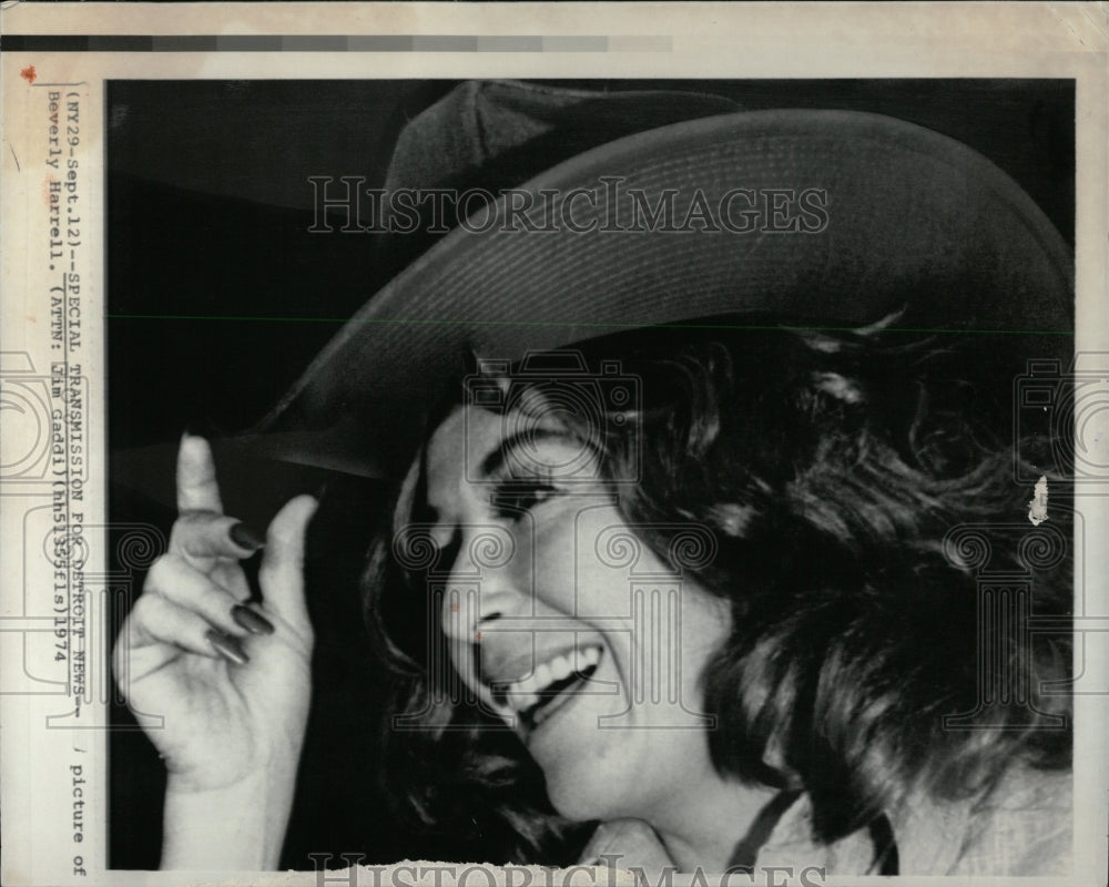 1974 Press Photo Beverly Harrell Politician Jim Gaddi - RRW00431 - Historic Images