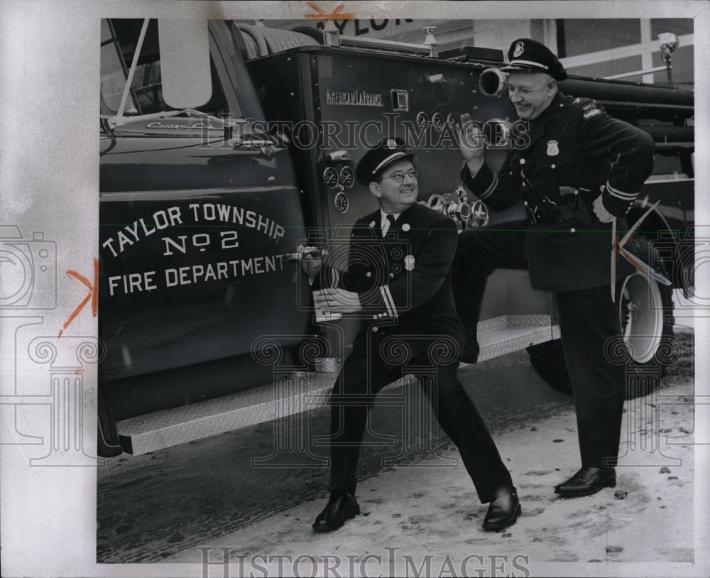 1958 Press Photo Fire Chief Alex Kato Francis Cole Week - RRW00551 - Historic Images