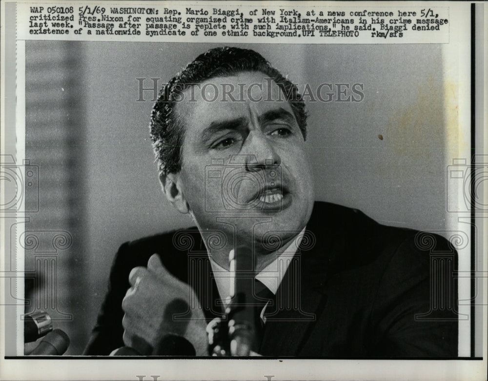 1969 Press Photo Representative Mario Biaggi New York - RRW00725 - Historic Images