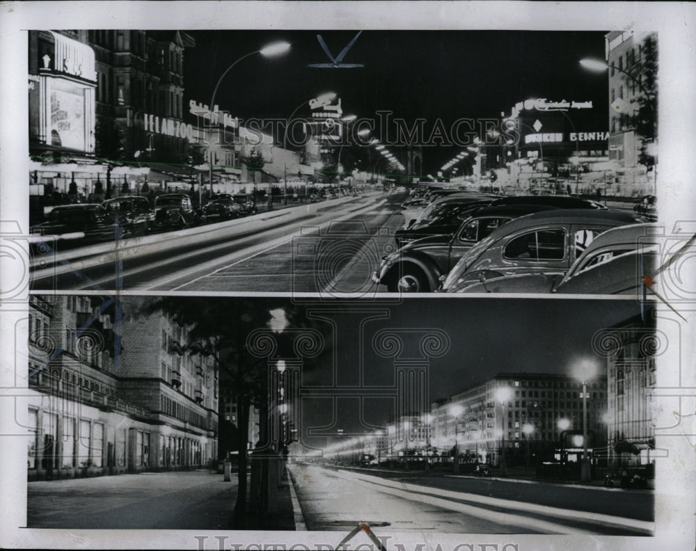 1957 Press Photo Downtown Berlin, Germany At Night - RRW00971 - Historic Images