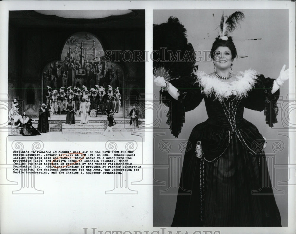 1986 Press Photo Rossini Opera L'Italiana Algeri Horne - RRW01291 - Historic Images