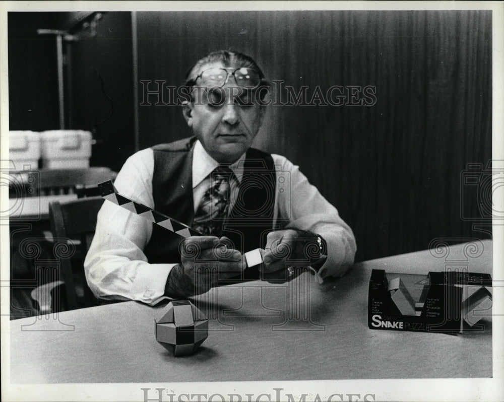 1981 Press Photo Richard Malbanian on Puzzles - RRW01457 - Historic Images