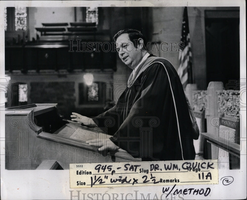 1974 Press Photo Rev Quick Preaching Methodist Church - RRW01651 - Historic Images