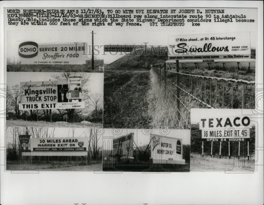 1963 Press Photo Billboard Row - RRW01703 - Historic Images