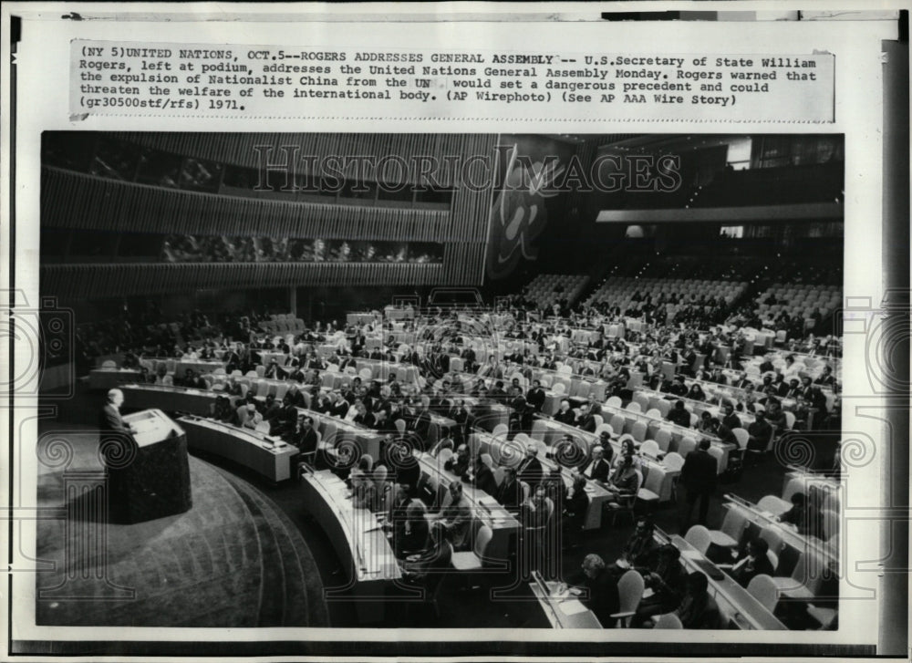 1971 Press Photo US State William Rogers United Nations - RRW01831 - Historic Images