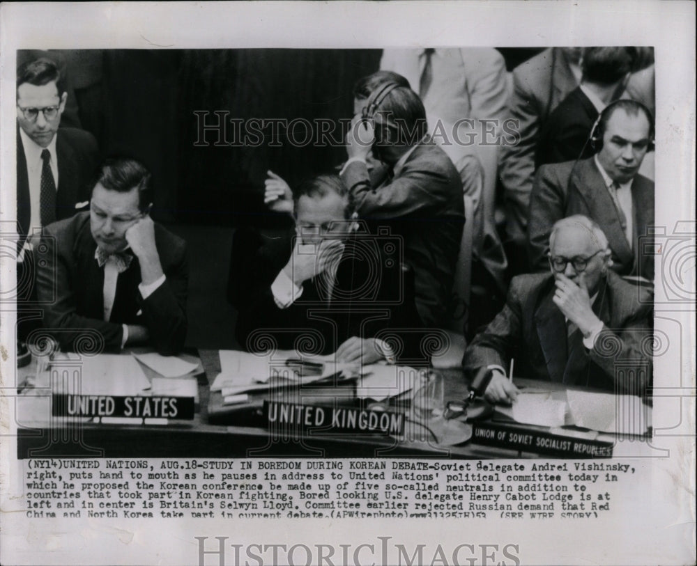 1953 Press Photo Delegates At Korean Debate - RRW01845 - Historic Images