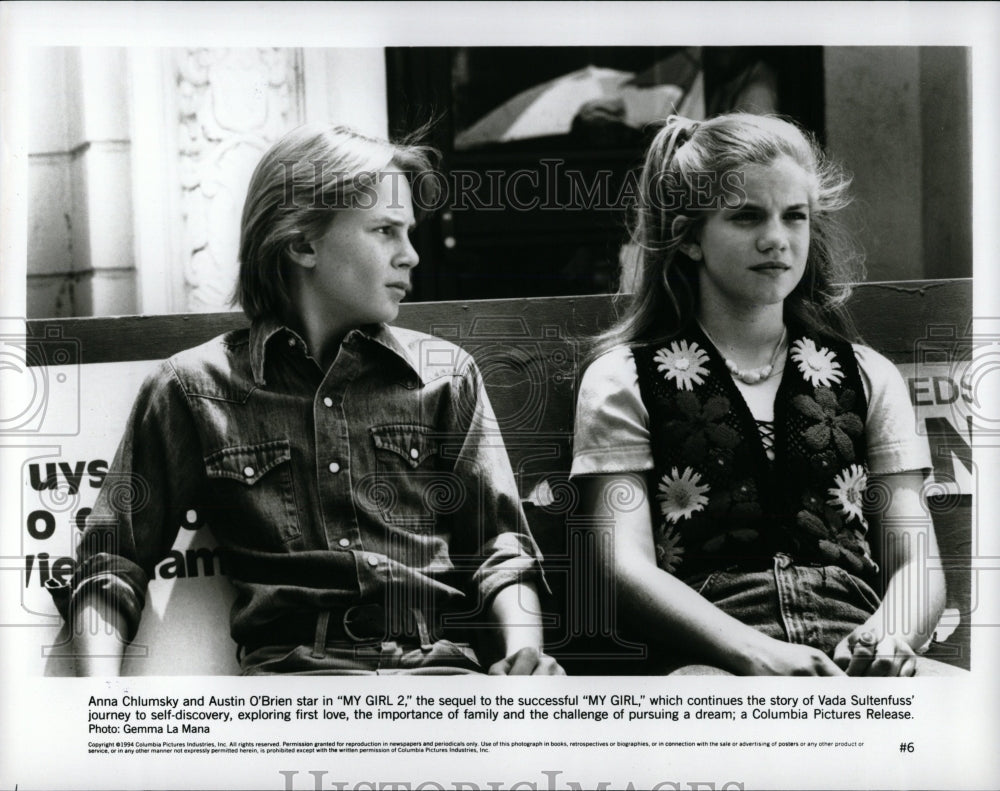 1994 Press Photo Actors Anna Chlumsky &amp; Austin O&#39;Brien - RRW01889 - Historic Images