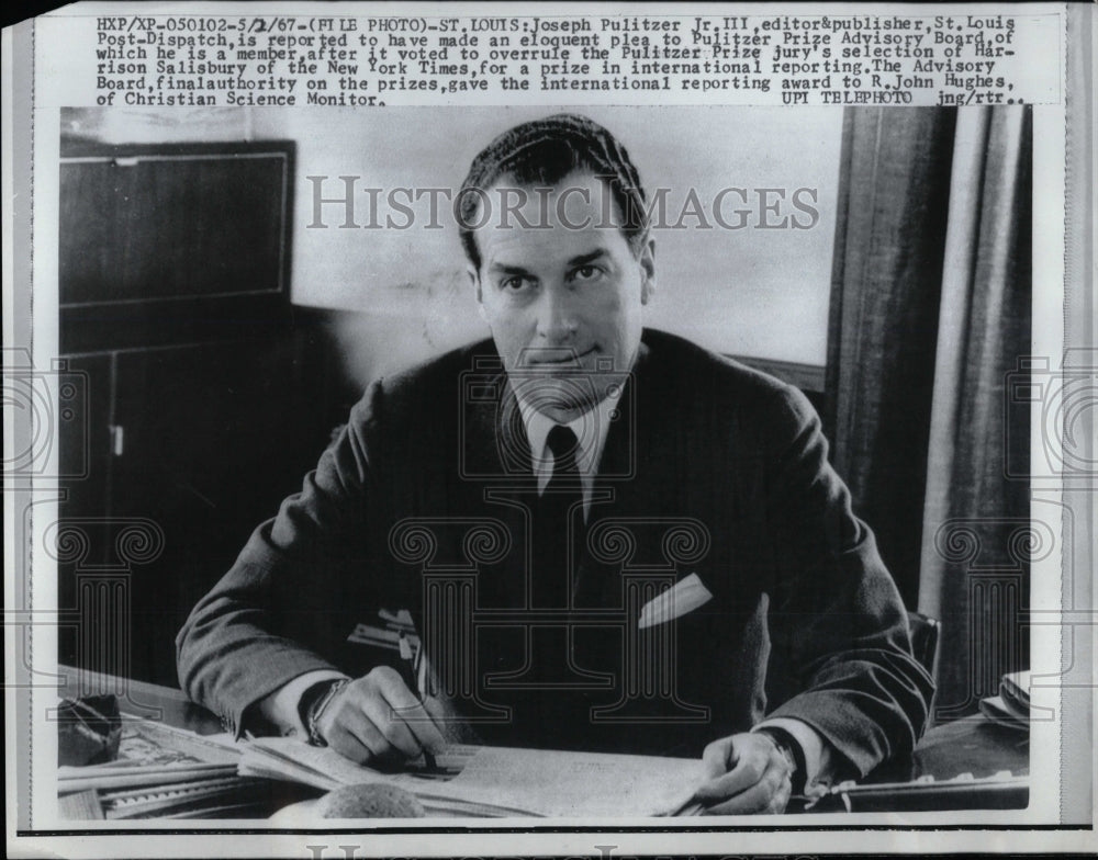 1967 Press Photo Joseph Pulitzer Prize Advisory Board - RRW02207 - Historic Images