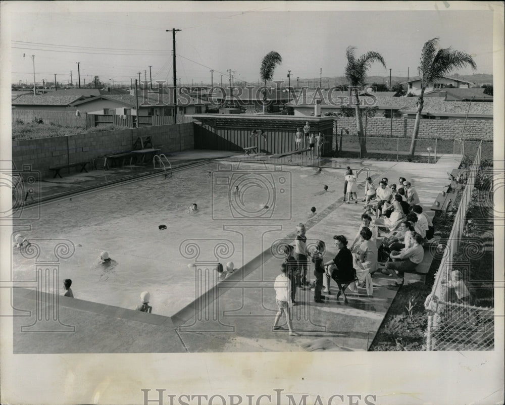 1957 Press Photo development swimming pool Los Angeles - RRW02583 - Historic Images