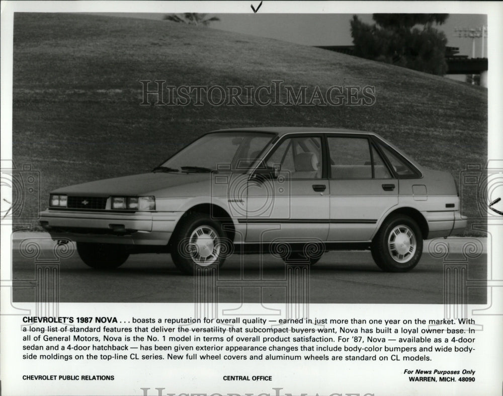 1986 Press Photo 1987 Chevrolet Nova General Motors - RRW02735 - Historic Images