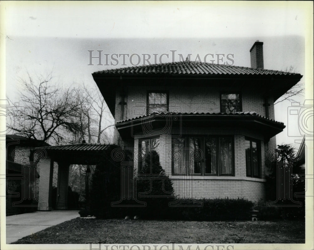 1987 Press Photo Prairie-Style Home Old Edgebrook Ill - RRW03317 - Historic Images