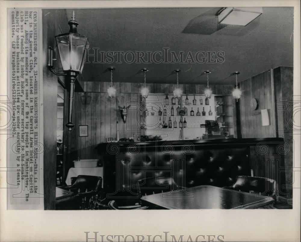 1963 Press Photo Bar Quorum Club Carroll Arms Hotel - RRW03397 - Historic Images