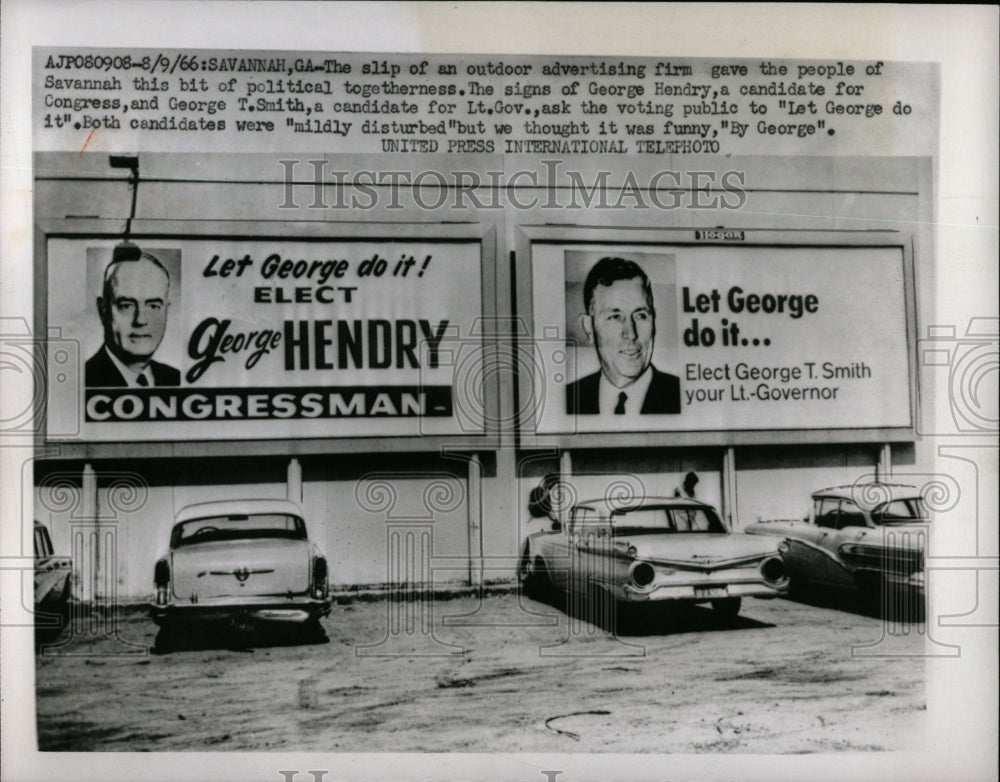 1966 Press Photo Election Campaign Signs - RRW03649 - Historic Images