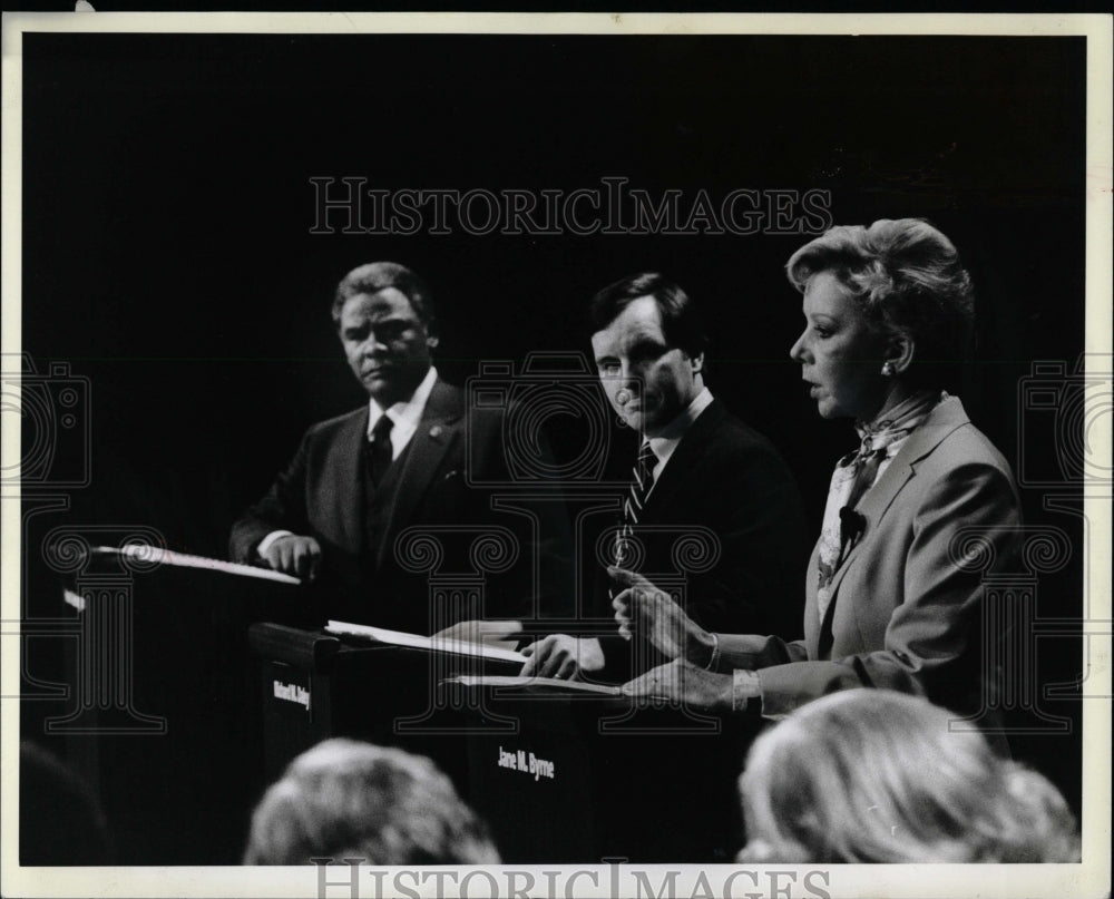 1983 Press Photo Washington Daley Byrne Election Debate - RRW03681 - Historic Images