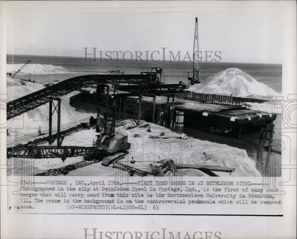 1963 Press Photo Bethlehem Steel Evanston Portage Sand - RRW03885 - Historic Images