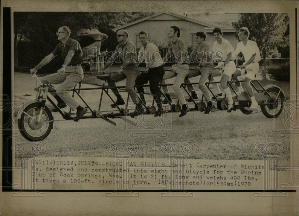 1970 Press Photo Eight Man Bicycle Wichita Kansas - RRW03999 - Historic Images