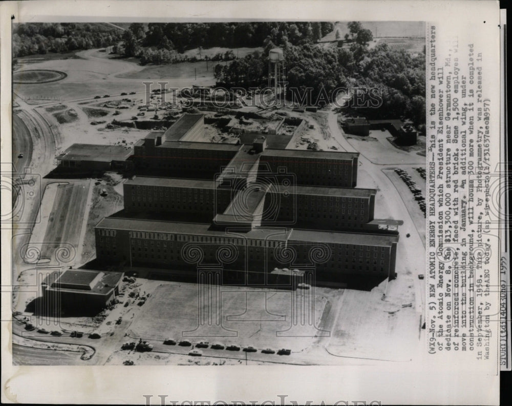1955 Press Photo Atomic Energy Eisenhower Wing Brick - RRW04047 - Historic Images