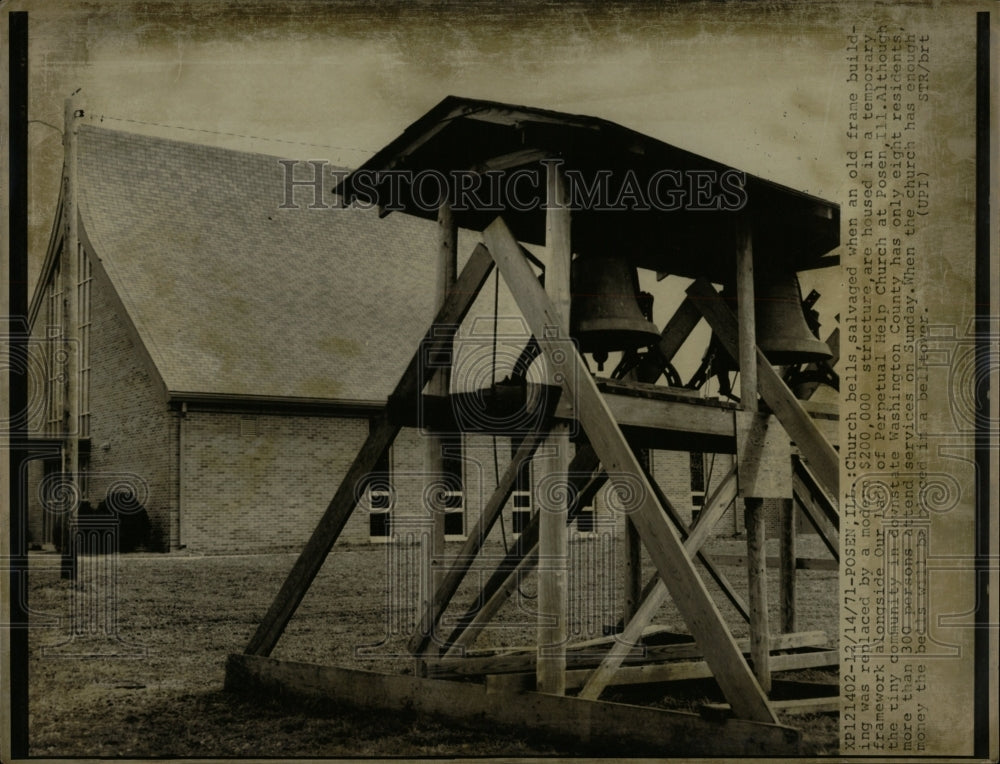 1971 Press Photo Church Bells Help Posen Salvaged House - RRW04135 - Historic Images