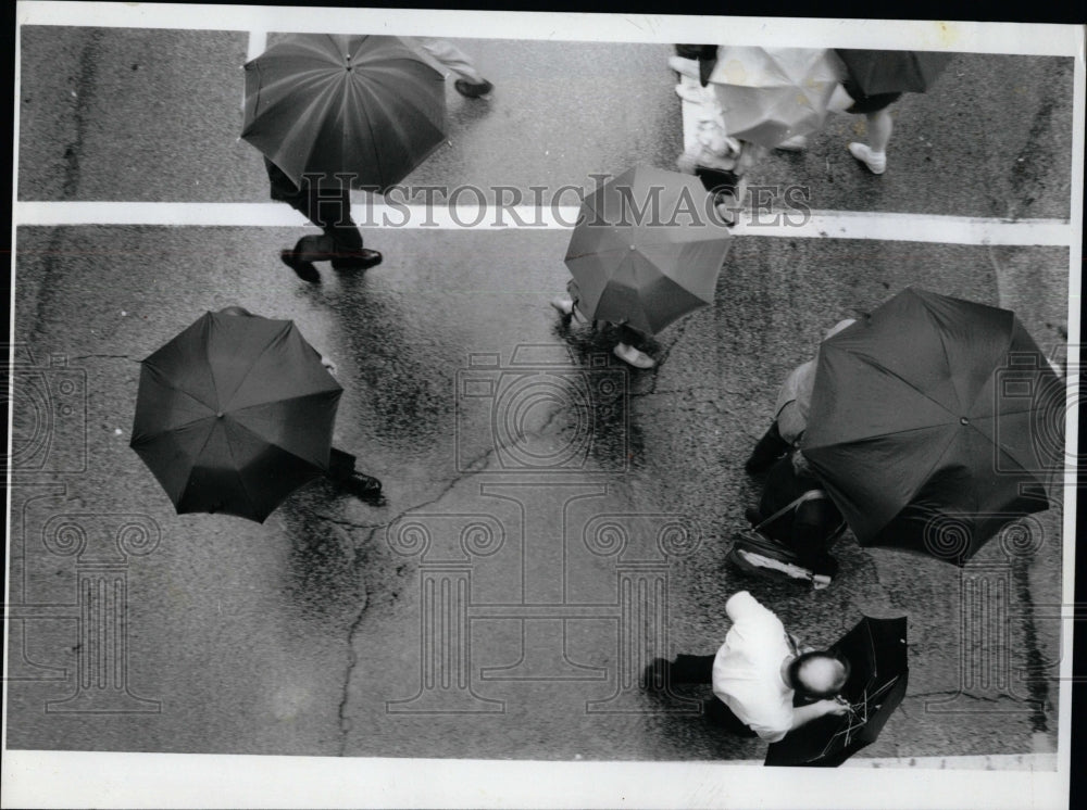 1994 Press Photo Chicago Commuters Umbrellas State - RRW04473 - Historic Images