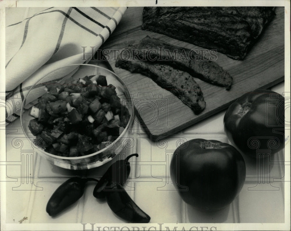 1986 Press Photo Rare Beef Gaxpacho - RRW04507 - Historic Images