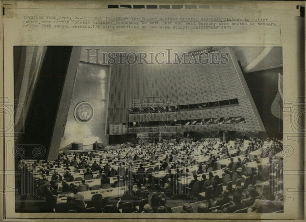 1973 Press Photo United Nations General German foreign - RRW04737 - Historic Images