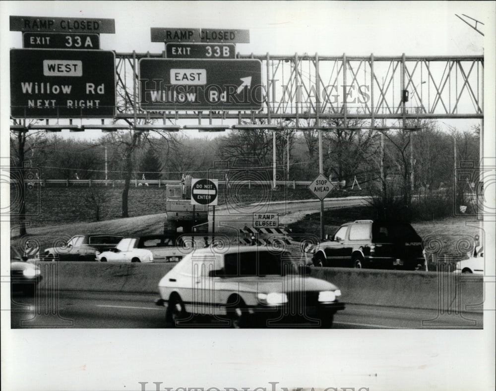 1991 Press Photo Willow Road Northbound Edens Expy Day - RRW04939 - Historic Images