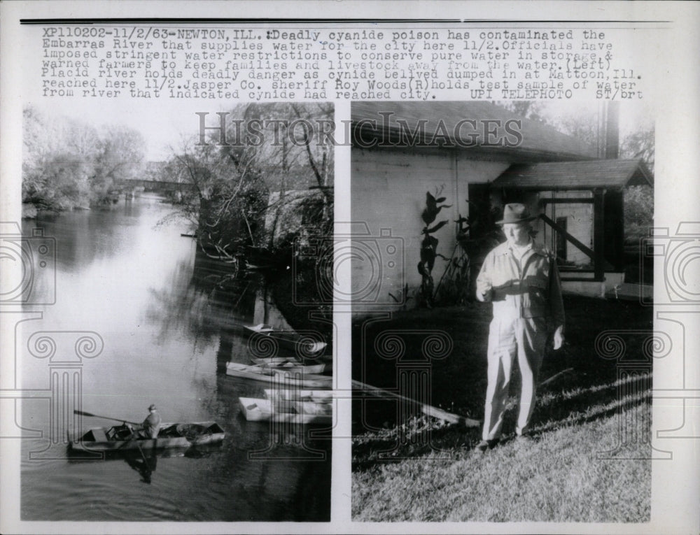 1963 Press Photo Embarras River Pollution Illinois - RRW05339 - Historic Images