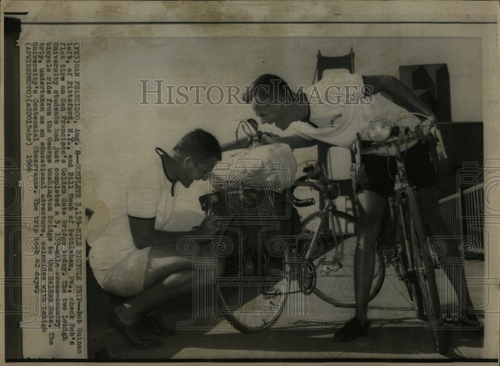 1966 Press Photo Lehigh University Student Bicycle Trip - RRW05599 - Historic Images