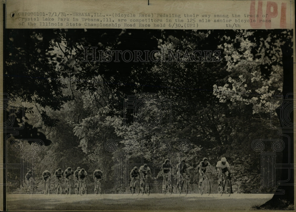 1974 Press Photo Bicycle Races Crystal Lake Park Urbana - RRW05629 - Historic Images