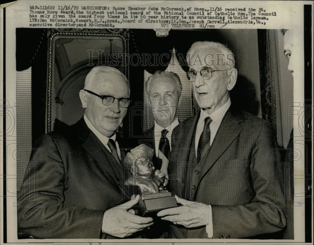 1970 Press Photo House Speaker John McCormack Award - RRW05671 - Historic Images