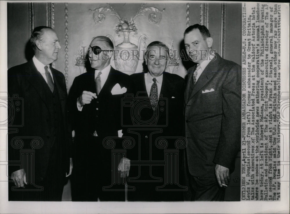 1951 Press Photo Lewis. W. Douglas speaks to A.P exec. - RRW05861 - Historic Images